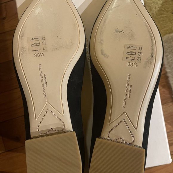 Sophia Webster Piper Suede Pointed-Toe Flat Shoes 38.5 - Picture 5 of 5
